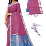 Kanjivaram Semi Silk Saree for Women – Check Design | Lightweight, Breathable, Comfort | NandaVanam